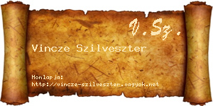 Vincze Szilveszter névjegykártya
